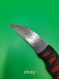 D. Hoskins Custom Handmade Damascus Neck Knife with Kydex Sheath