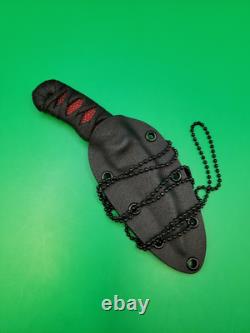 D. Hoskins Custom Handmade Damascus Neck Knife with Kydex Sheath