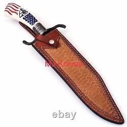 Damascus Bowie Knife, USA Bushcraft, Hunting, Gift, Christmas Gift, MI 125