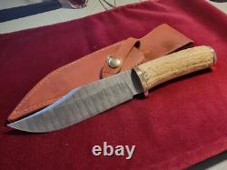 Damascus Hunting Knife Hand Made By Me Blade Made In Yhe USA Of Top Workmanship