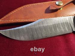 Damascus Hunting Knife Hand Made By Me Blade Made In Yhe USA Of Top Workmanship