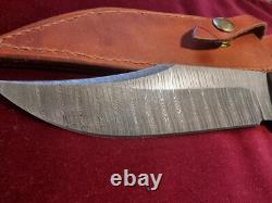 Damascus Hunting Knife Hand Made By Me Blade Made In Yhe USA Of Top Workmanship