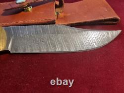 Damascus Hunting Knife Hand Made By Me Blade Made In Yhe USA Of Top Workmanship