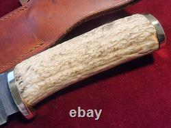 Damascus Hunting Knife Hand Made By Me Blade Made In Yhe USA Of Top Workmanship