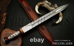 Damascus Steel Custom Handmade Stabilized Pinecone Handle Dagger SWORD FXG-79