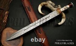 Damascus Steel Custom Handmade Stabilized Pinecone Handle Dagger SWORD FXG-79
