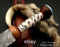 Damascus Steel Custom Handmade Stabilized Pinecone Handle Dagger SWORD FXG-79