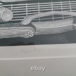 Dave Bruner Signed Artist Proof wood engraving Front End 8.25x3.5 image