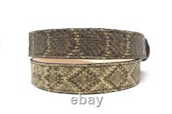 Diamondback Rattlesnake Leather Belt with Removable Buckle