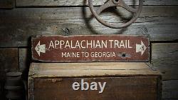 Distressed Appalachian Trail Sign Rustic Hand Made Vintage Wooden