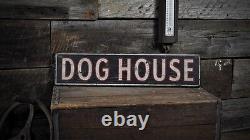 Distressed Dog House Sign Rustic Hand Made Vintage Wooden