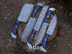 EDCDamascus handmade Chef Knife 5 Pc Set Best Gift Kitchen Knives Set WithL/Sheath