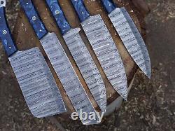 EDCDamascus handmade Chef Knife 5 Pc Set Best Gift Kitchen Knives Set WithL/Sheath