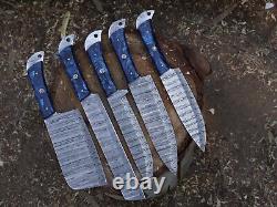 EDCDamascus handmade Chef Knife 5 Pc Set Best Gift Kitchen Knives Set WithL/Sheath