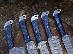 EDCDamascus handmade Chef Knife 5 Pc Set Best Gift Kitchen Knives Set WithL/Sheath