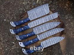 EDCDamascus handmade Chef Knife 5 Pc Set Best Gift Kitchen Knives Set WithL/Sheath