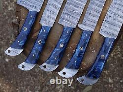 EDCDamascus handmade Chef Knife 5 Pc Set Best Gift Kitchen Knives Set WithL/Sheath
