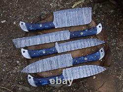 EDCDamascus handmade Chef Knife 5 Pc Set Best Gift Kitchen Knives Set WithL/Sheath