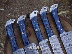 EDCDamascus handmade Chef Knife 5 Pc Set Best Gift Kitchen Knives Set WithL/Sheath