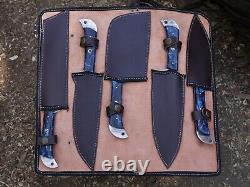 EDCDamascus handmade Chef Knife 5 Pc Set Best Gift Kitchen Knives Set WithL/Sheath