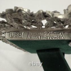 ELIAS FINE PEWTER & Sterling Photo Frame (1997) Ornate Trellis Rose Filigree