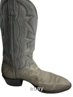 El Dorado Handmade USA Gray EXOTIC Leather Cowboy Western Boots Men's 10 B