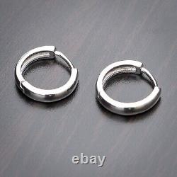 Elegant Men Women Solid 925 Sterling Silver Small Huggie Hoop Earrings