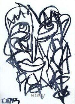 Expressionist Lady Hand Sketch Contemporary New Collectible Heavy Pressed Paper