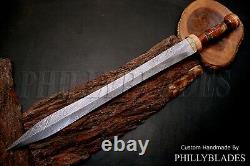 FXG-82 Damascus Steel Custom Handmade Stabilized Pinecone Handle Dagger SWORD