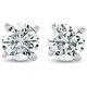 F/si 1.25 Ct Solitaire Diamond Stud 4 Prong Earrings 14k White Gold