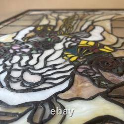 Father Christmas Stained Glass Mayda 20 X 16 Brass Frame