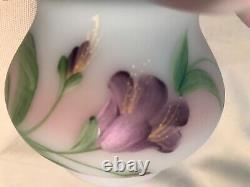 Fenton Art Glass Limited Edition Lily on Blue Burmese Basket