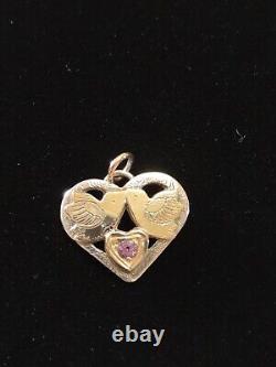 Fine Artisan Heart Bird Tourmaline Pendant