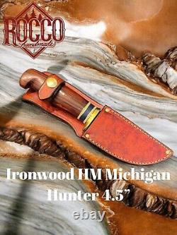 Fixed Blade Rocco Handmade 4.5 1095 Michigan Hunter Hammer Marked DH-2229