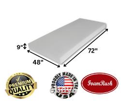 FoamRush (48 x 72) High Density Foam RV Mattress Replacement Medium Firm USA