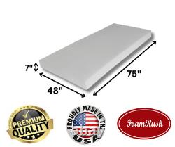 FoamRush 48 x 75 High Density Foam RV Mattress Replacement Medium Firm USA