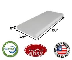 FoamRush (48 x 80) High Density Foam RV Mattress Replacement Medium Firm USA