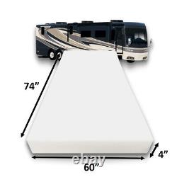 FoamRush 4-Inch Short Queen (60 x 74) RV Mattress Replacement (Made in USA)