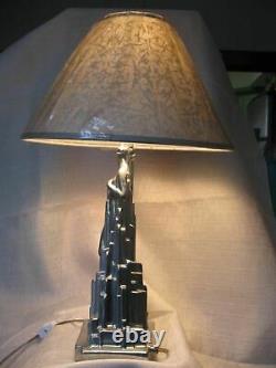 Frankart Spirit of Modernism Art Deco lamp base not painted and all metal 13USA