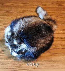 Fur Hat Racoon Whole Skin withRemovable Knit Liner Sz L to XL EUC Hand Made in USA