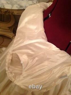 GALINA Silk, Hand Beaded Ivory Color Wedding Gown. Size 8. NWT. Made In USA