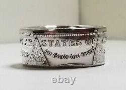 GENUINE U. S. MORGAN DOLLAR Silver Coin Ring 90% Silver Handmade Sizes 7.5 14