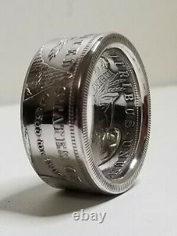 GENUINE U. S. MORGAN DOLLAR Silver Coin Ring 90% Silver Handmade Sizes 7.5 14