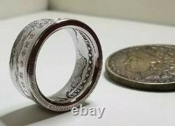 GENUINE U. S. MORGAN DOLLAR Silver Coin Ring 90% Silver Handmade Sizes 7.5 14