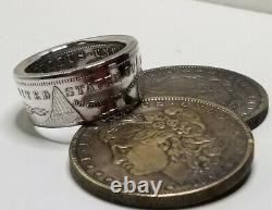 GENUINE U. S. MORGAN DOLLAR Silver Coin Ring 90% Silver Handmade Sizes 7.5 14