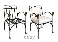 GIACOMETTI, AFTER, VINTAGE IRON AND BRONZE ARM CHAIRS, 1 (12 available)