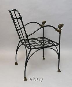 GIACOMETTI, AFTER, VINTAGE IRON AND BRONZE ARM CHAIRS, 1 (12 available)