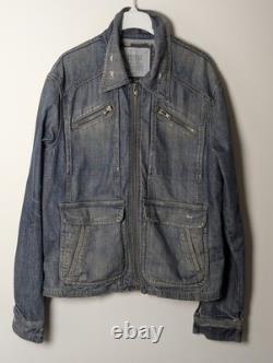 GUESS Premium Limited Edition Hand Made Denim Jacket XL USA Distressed Eagle