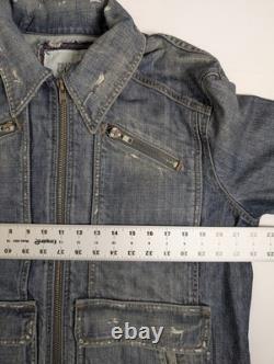 GUESS Premium Limited Edition Hand Made Denim Jacket XL USA Distressed Eagle
