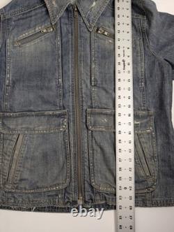GUESS Premium Limited Edition Hand Made Denim Jacket XL USA Distressed Eagle